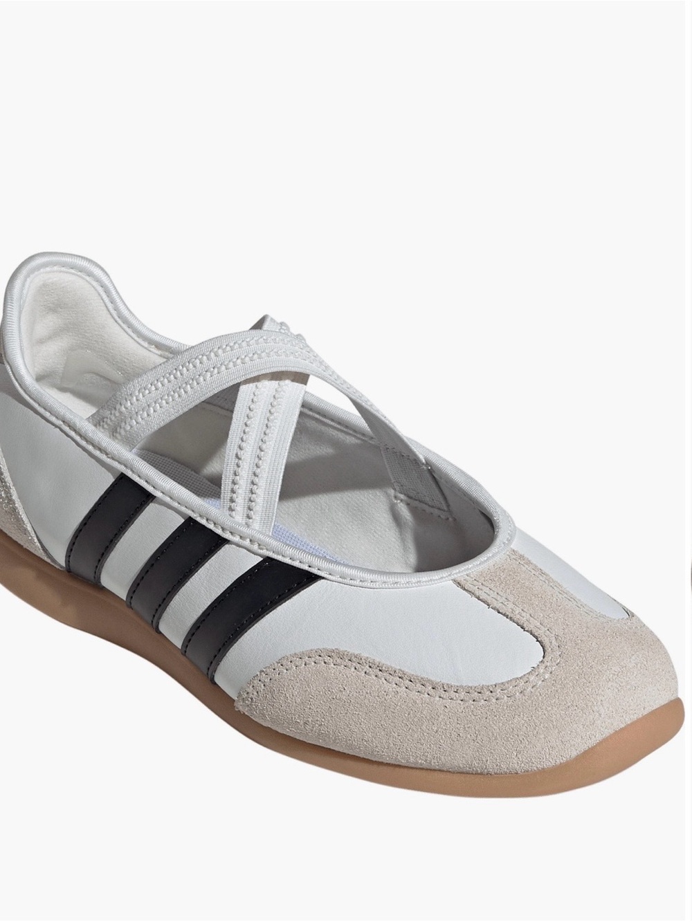 adidas White, Black and Beige Mary Jane Flats